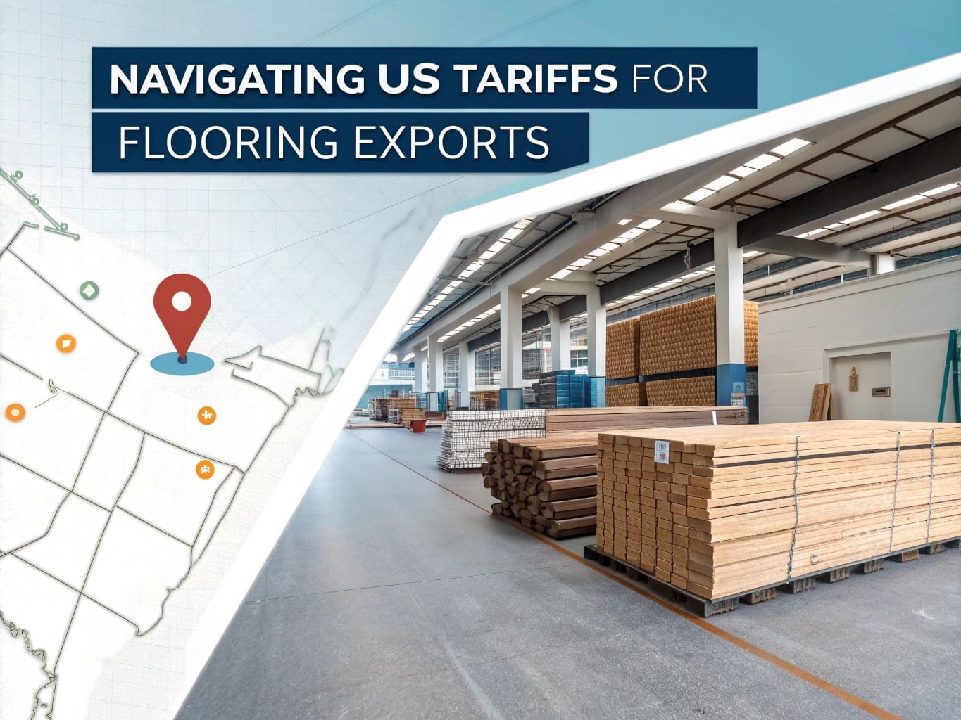 alt text: Abstract image representing pathways and choices regarding flooring exports and tariffs