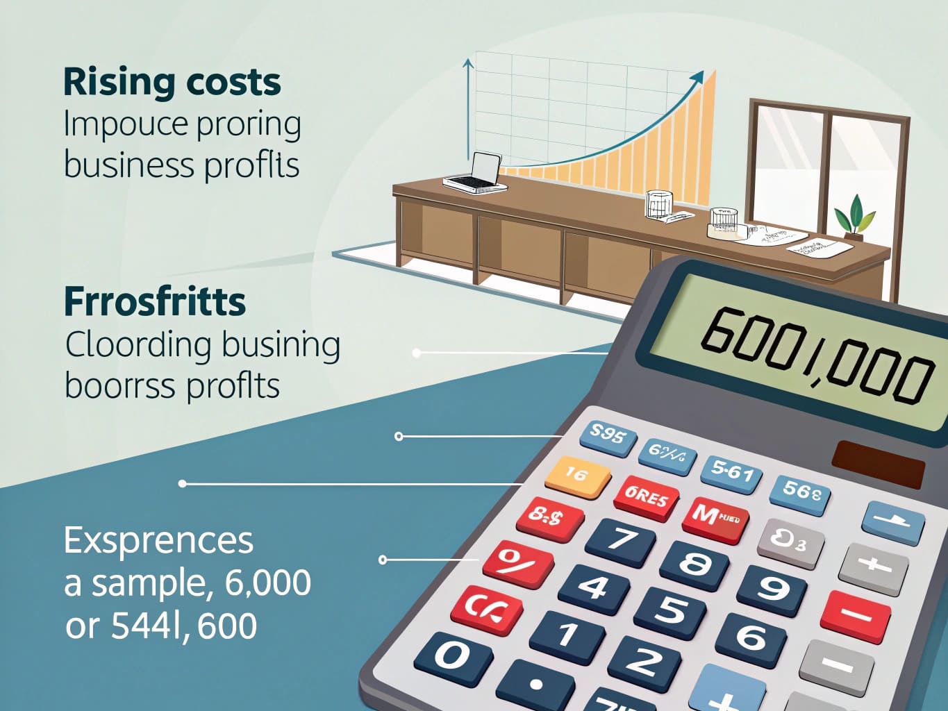 alt text: Calculator showing rising costs impacting flooring business profits