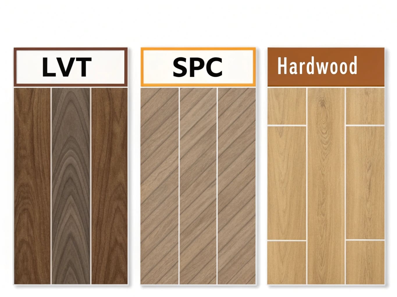 alt text: Comparison chart showing tariff rates on different flooring types like LVT, SPC, Hardwood
