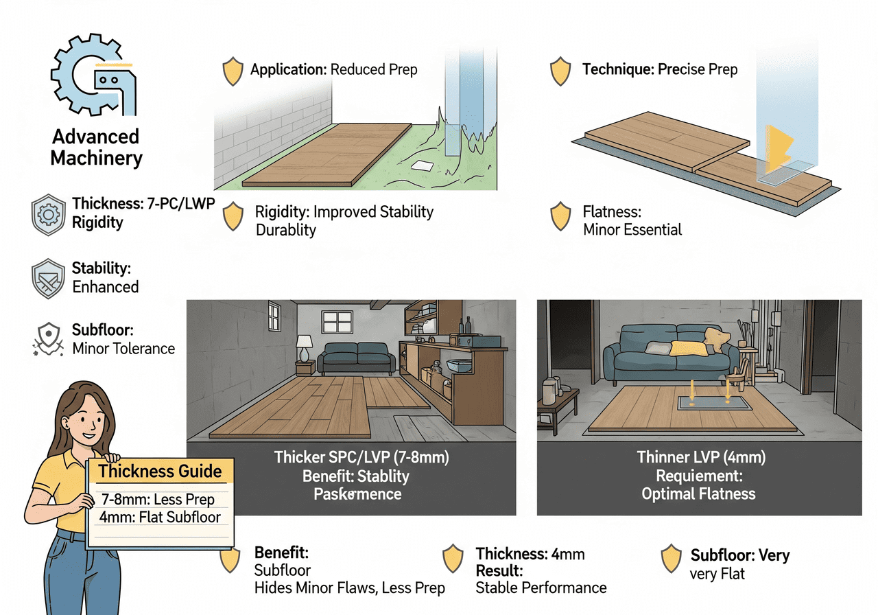 How Does Flooring Thickness Like 4mm Vs 8mm Affect Stability And 1. LVP SPC Thickness
