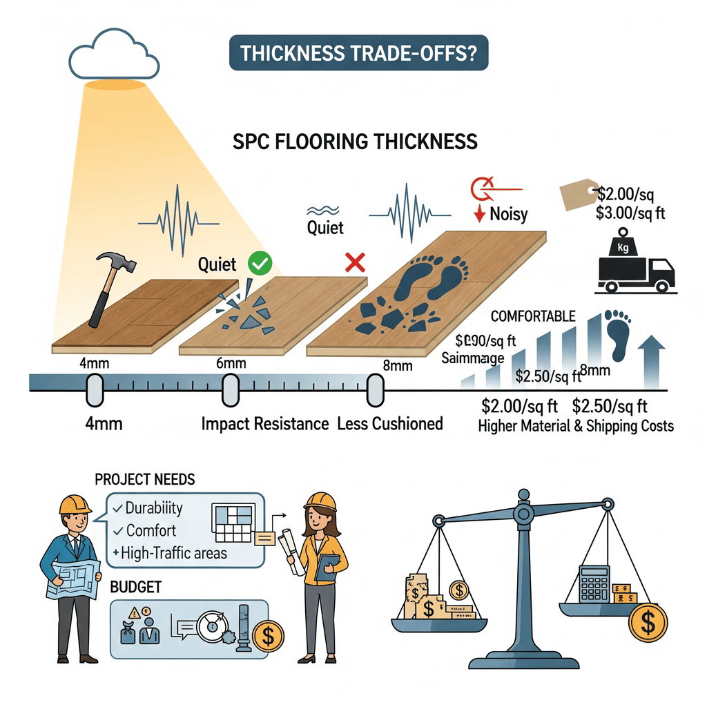 SPC Flooring Thickness Trade-offs: Impact, comfort, and cost analysis for projects