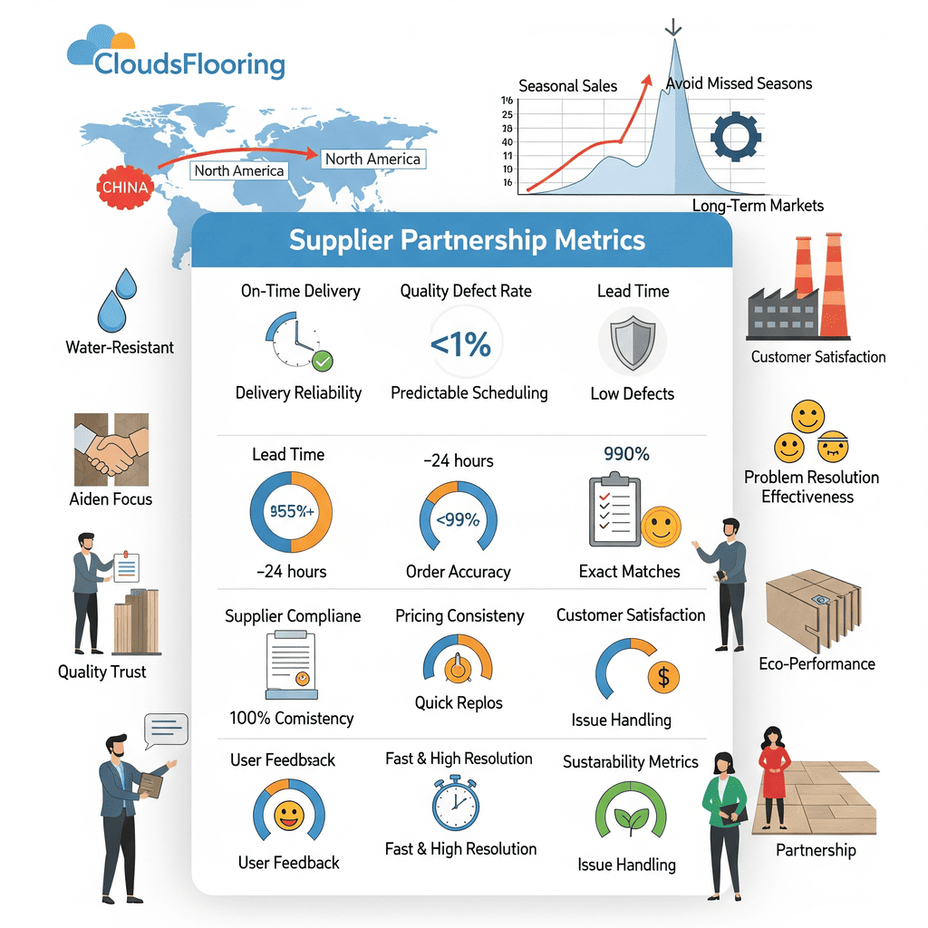 CloudsFlooring: Supplier Partnership Metrics - On-time delivery, defect rate, and customer satisfaction