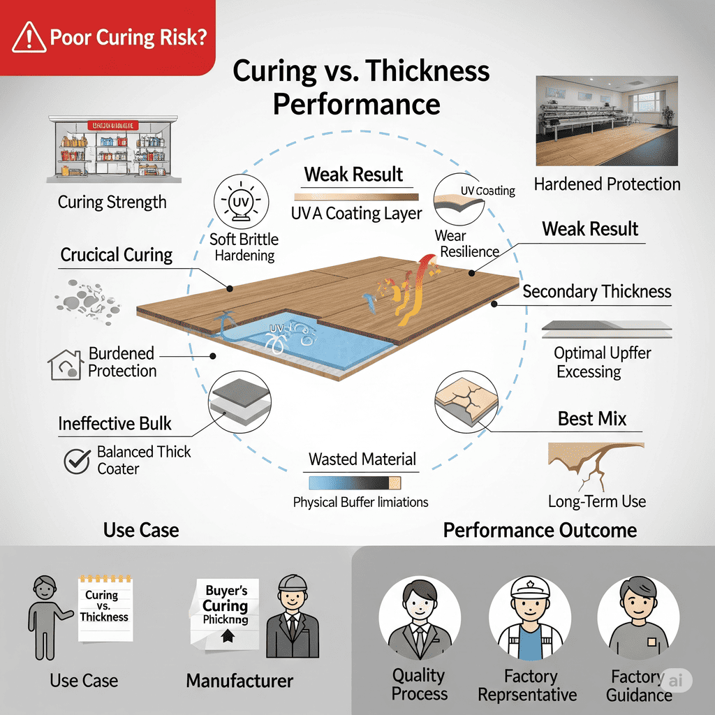 Curing vs. Thickness Performance: Explores the impact of curing strength and optimal thickness on wear resilience and overall flooring protection.