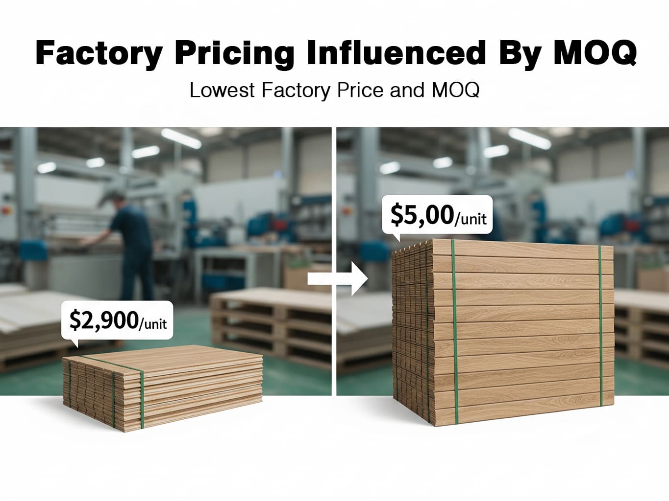 Factory Pricing Influenced by MOQ: lower price for higher quantity