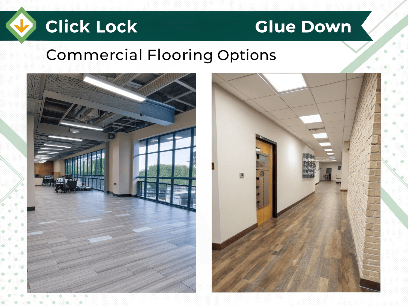 Click Lock vs Glue Down commercial flooring options