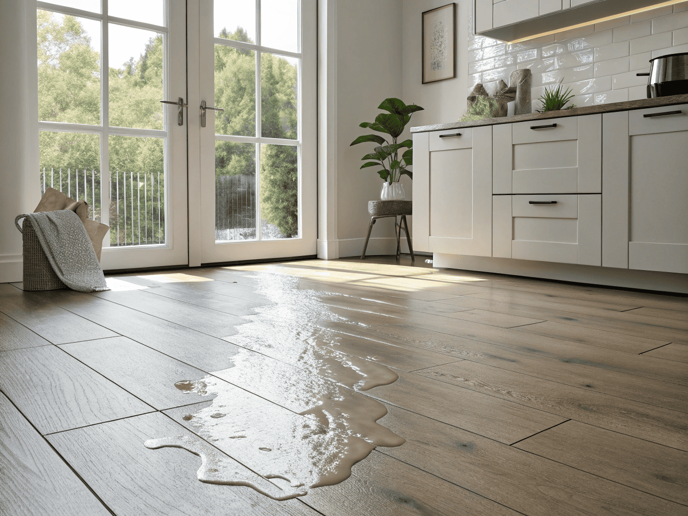 LVP Flooring Unaffected by Water Spill