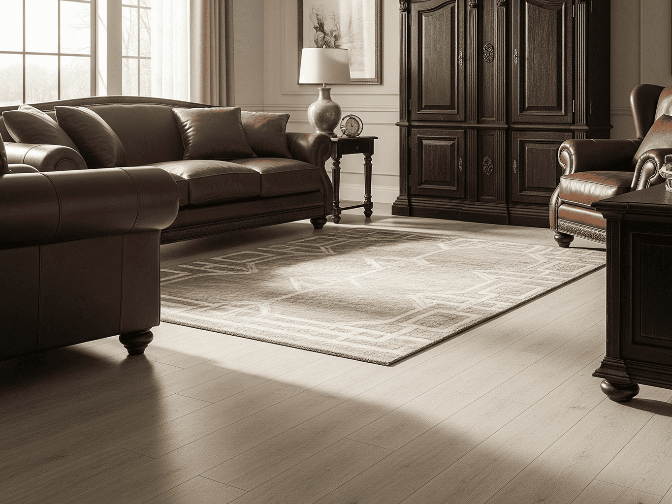 Classic Living Room with LVT Flooring