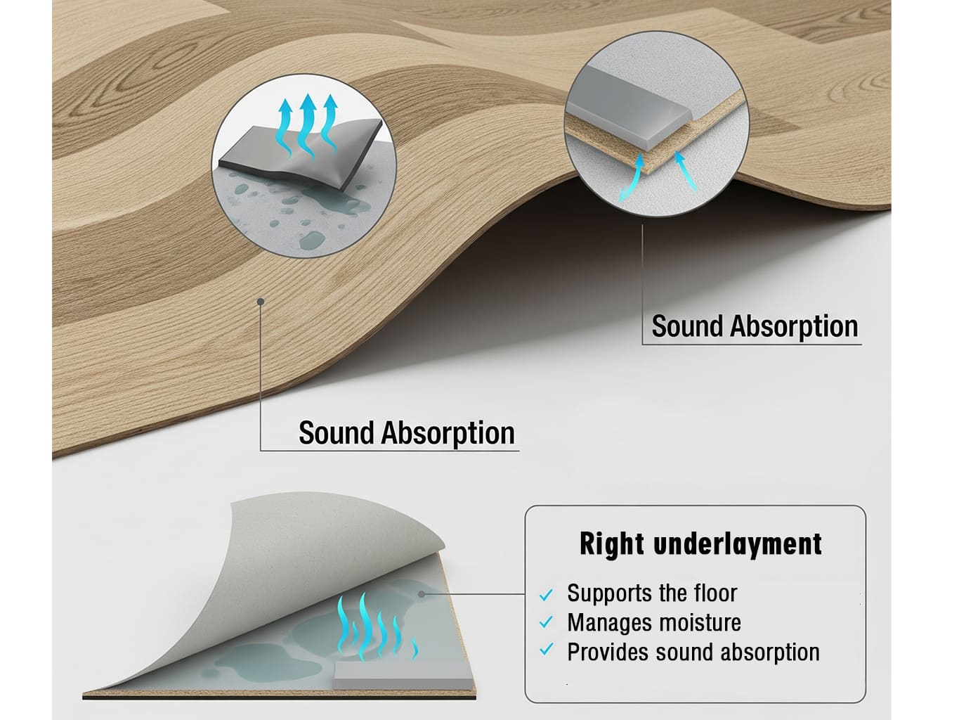 Underlayment for Sound Absorption and Moisture