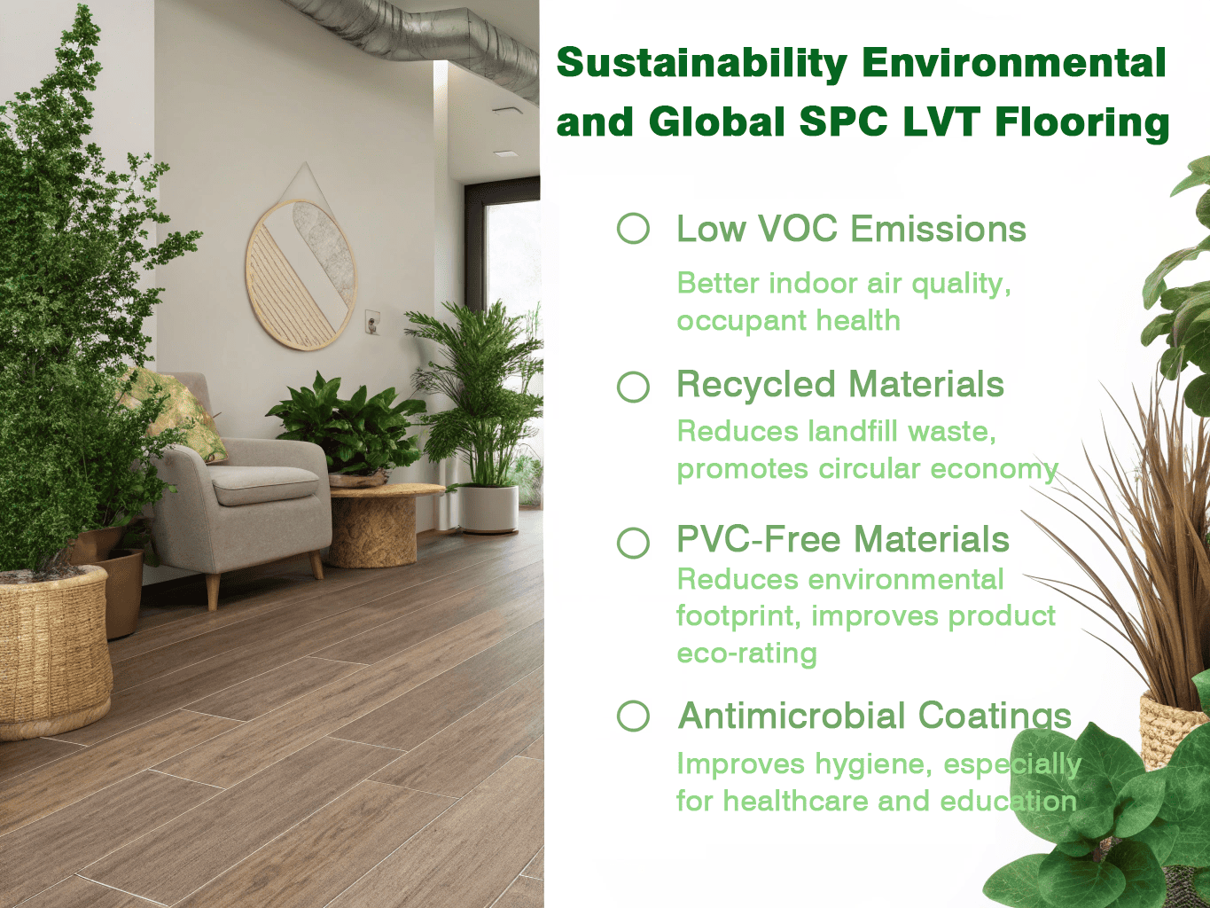 Sustainability of SPC LVT Flooring Features