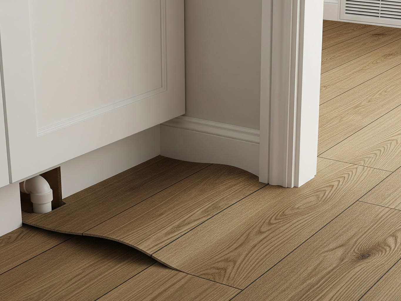 Buckling Flooring Due to Water Damage